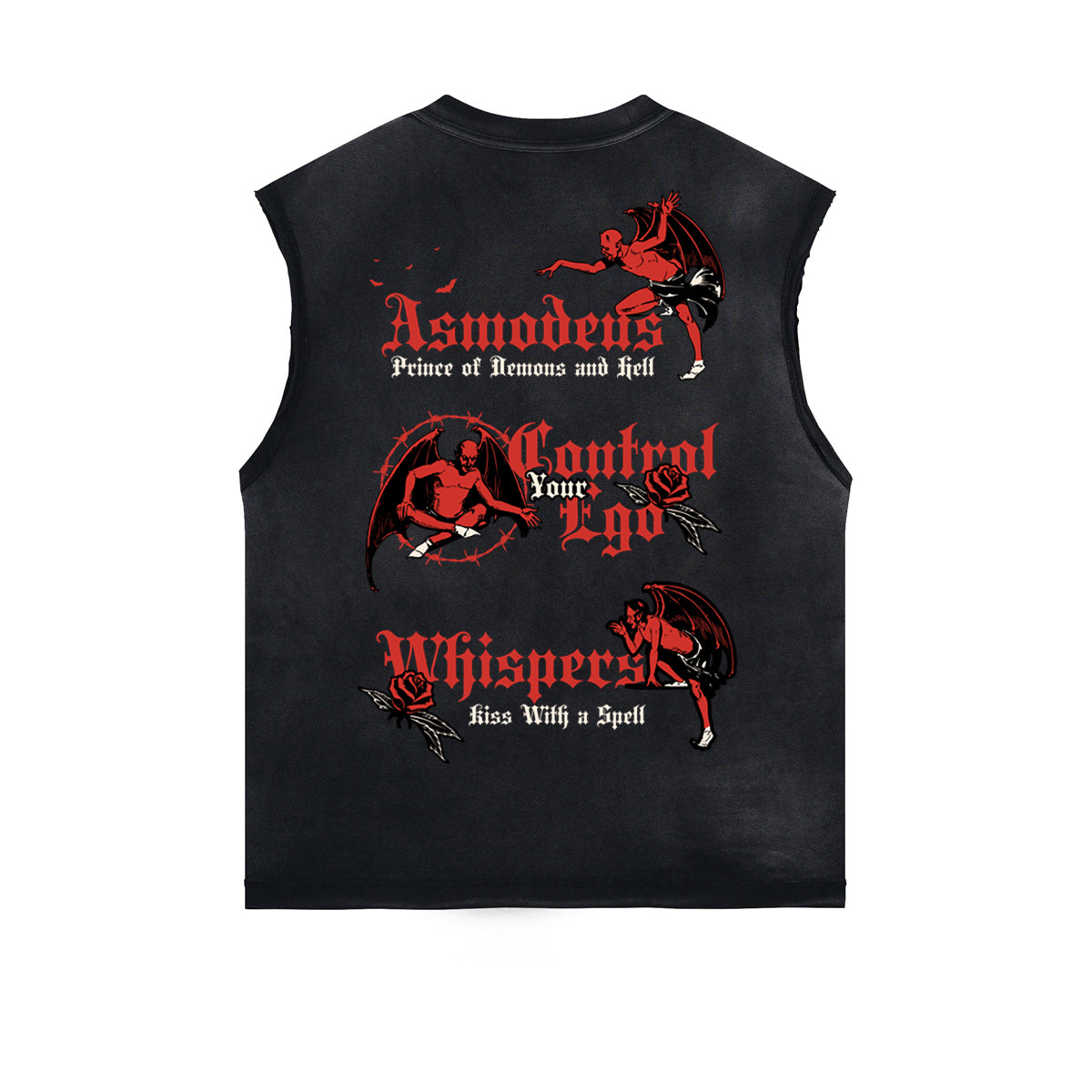 Distressed Gothic Death Motif Tank Top