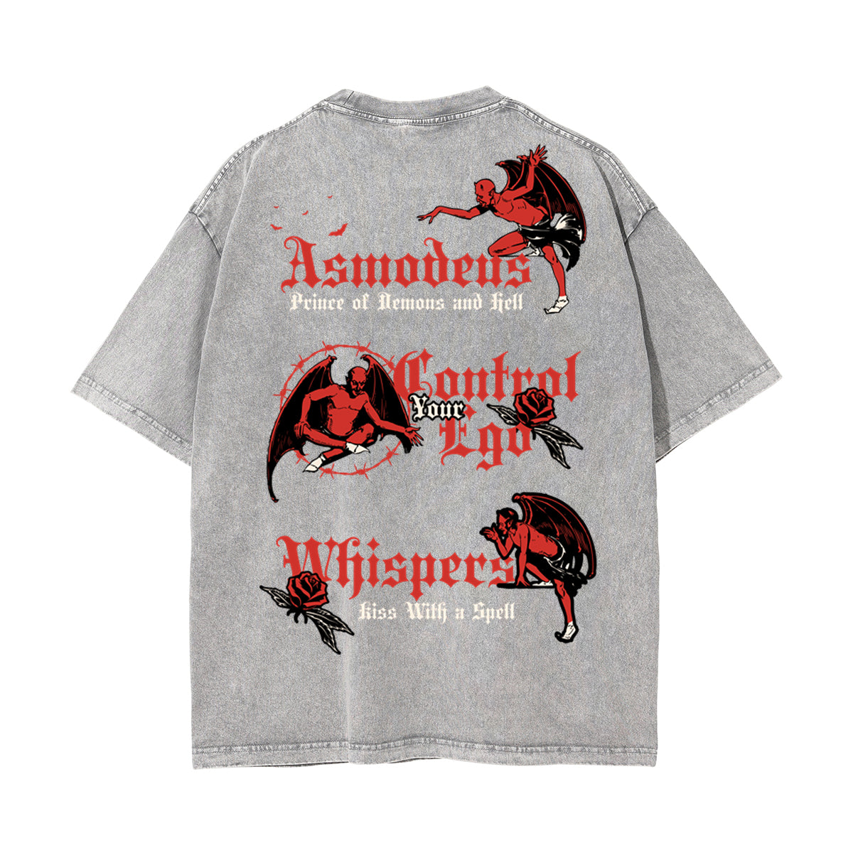 Camiseta gótica con motivo de muerte lavada a la piedra