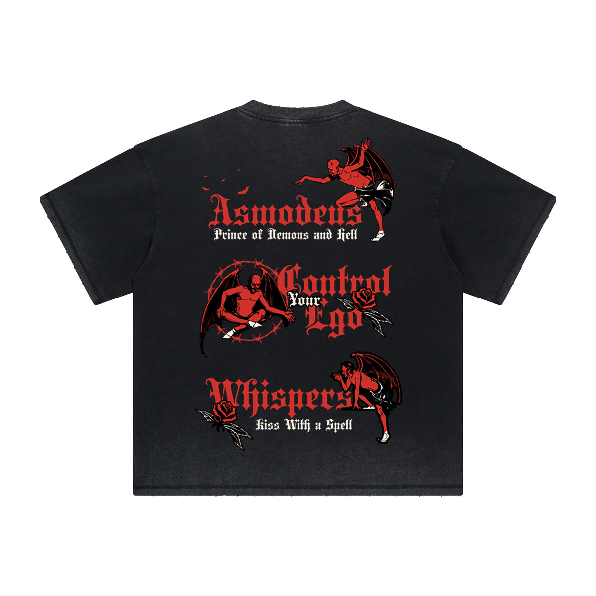 Vintage-Style Frayed Gothic Death Motif Tee