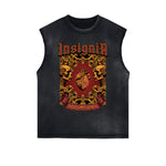 Distressed Gothic Death Motif Tank Top