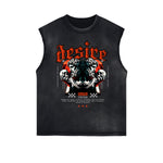Distressed Gothic Death Motif Tank Top
