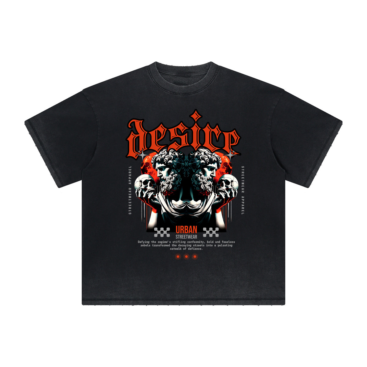 Vintage-Style Frayed Gothic Death Motif Tee