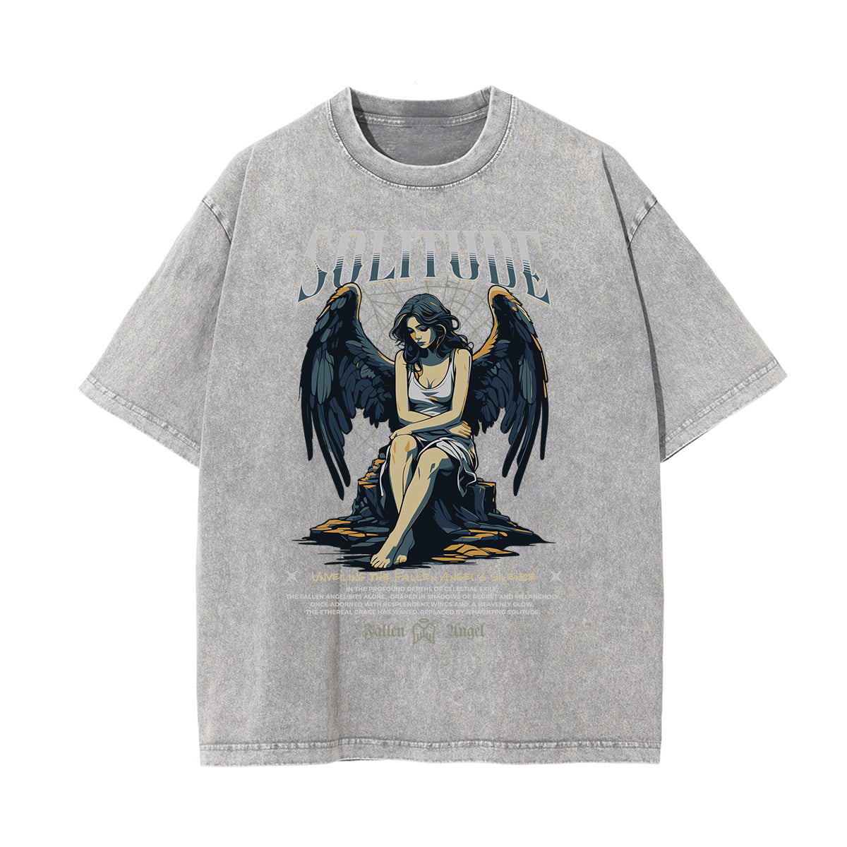 Camiseta gótica con motivo de muerte lavada a la piedra