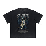 Vintage-Style Frayed Gothic Death Motif Tee