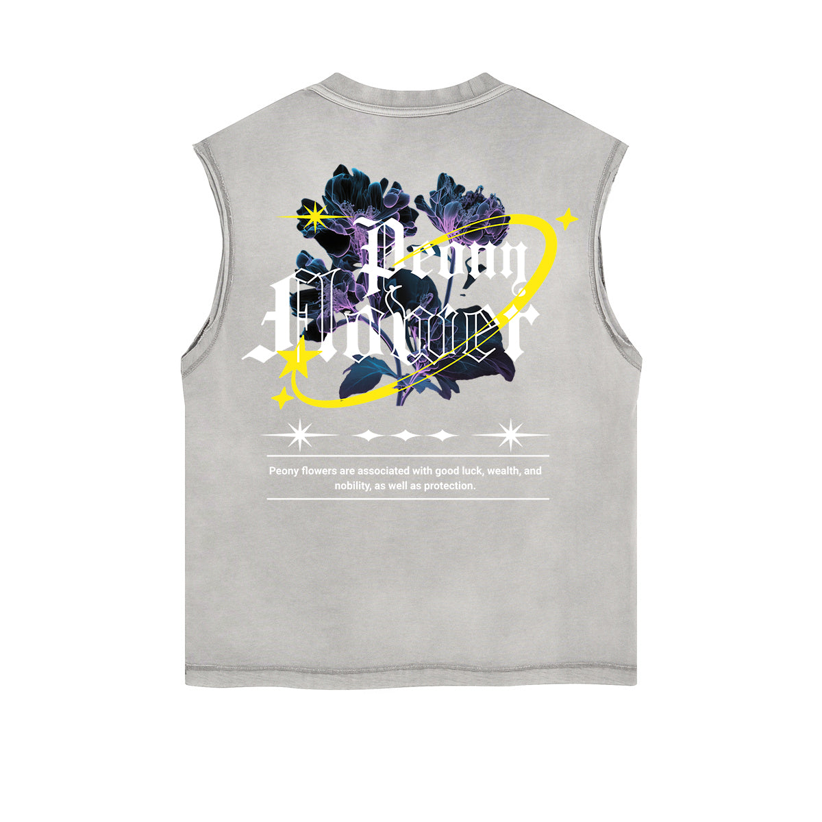 Frayed-Edge Flower Graphic Tank Top