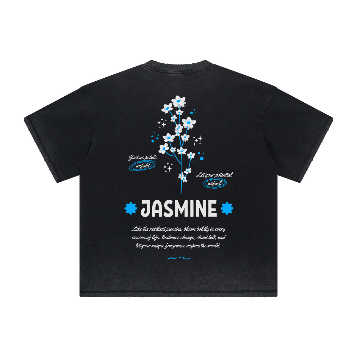 Vintage-Style Frayed Flower Graphic Tee