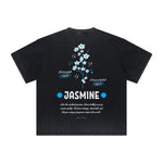 Vintage-Style Frayed Flower Graphic Tee