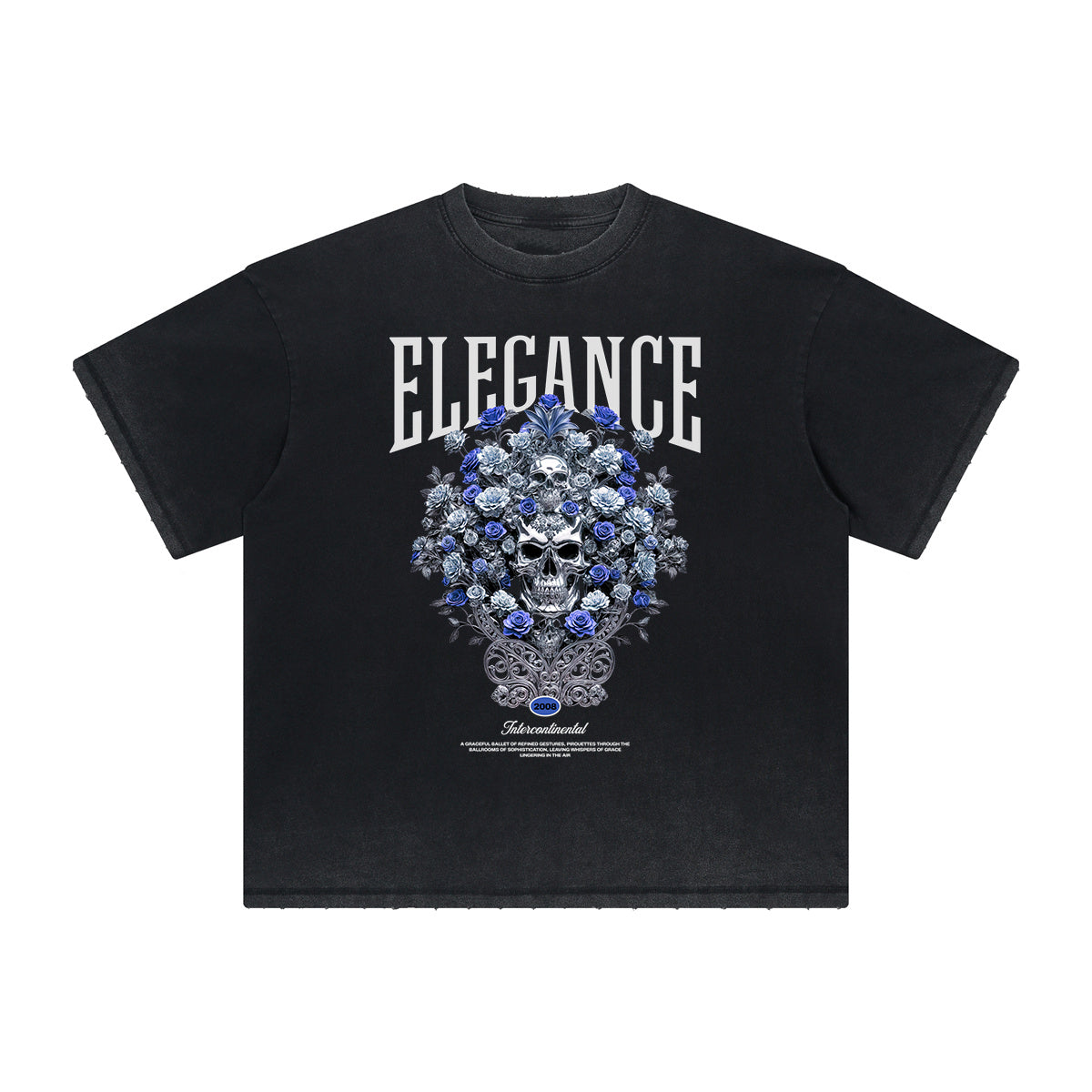 Vintage-Style Frayed Flower Graphic Tee