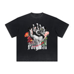 Vintage-Style Frayed Flower Graphic Tee