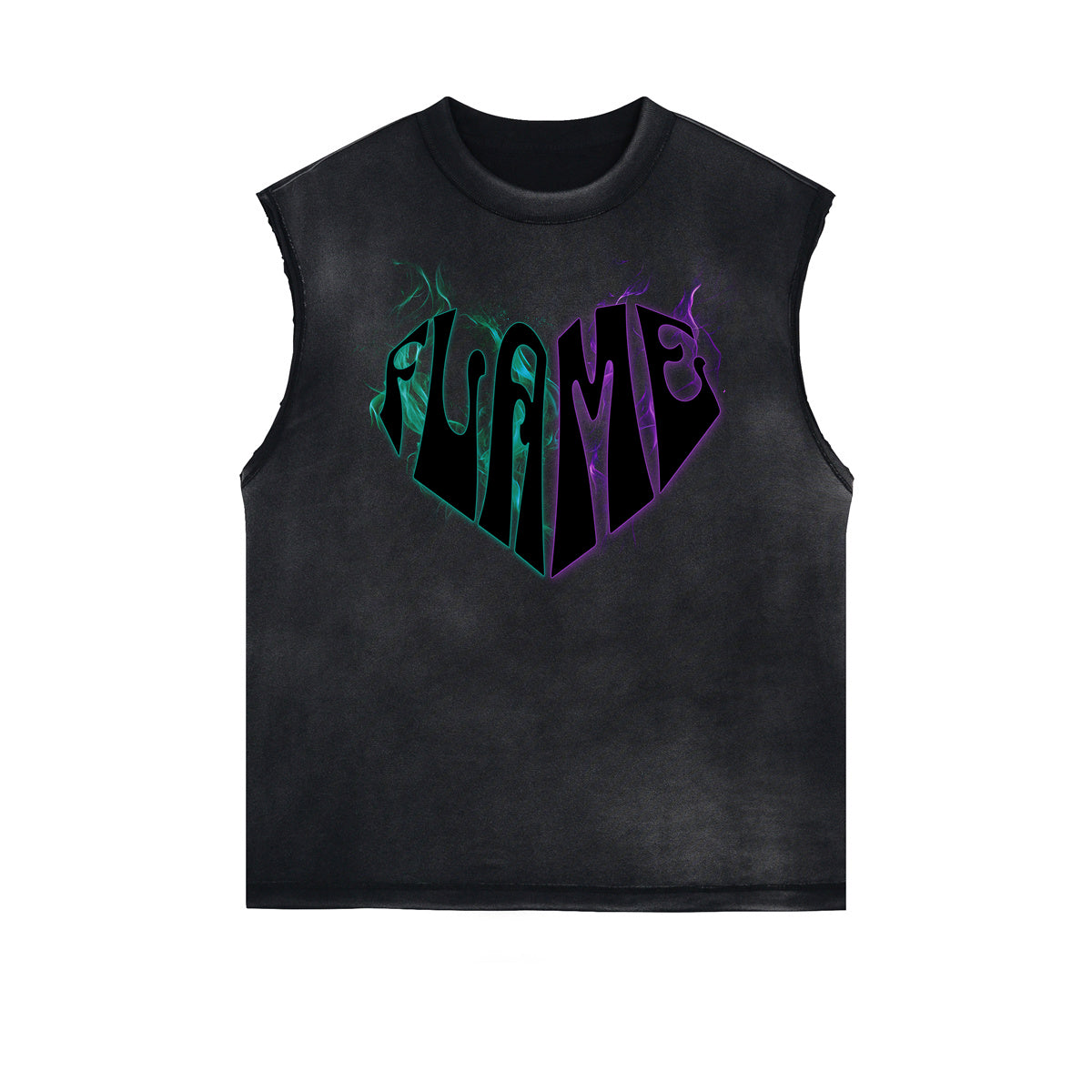 Distressed Flame Graphic Muscle Tank