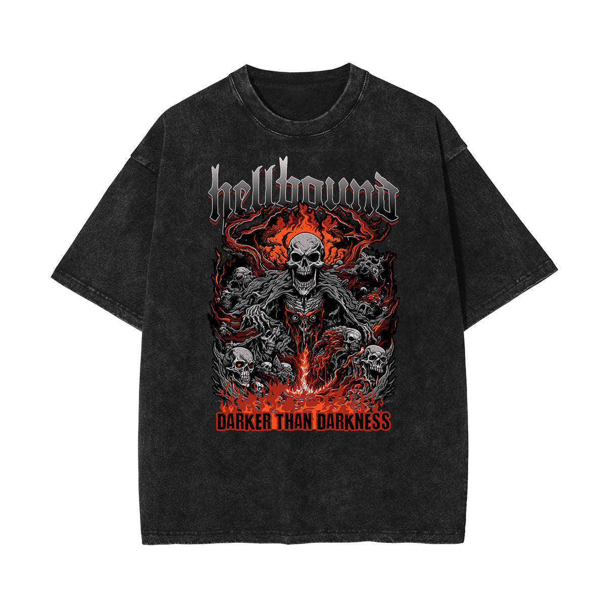 Stone-Washed Flame Graphic T-Shirt