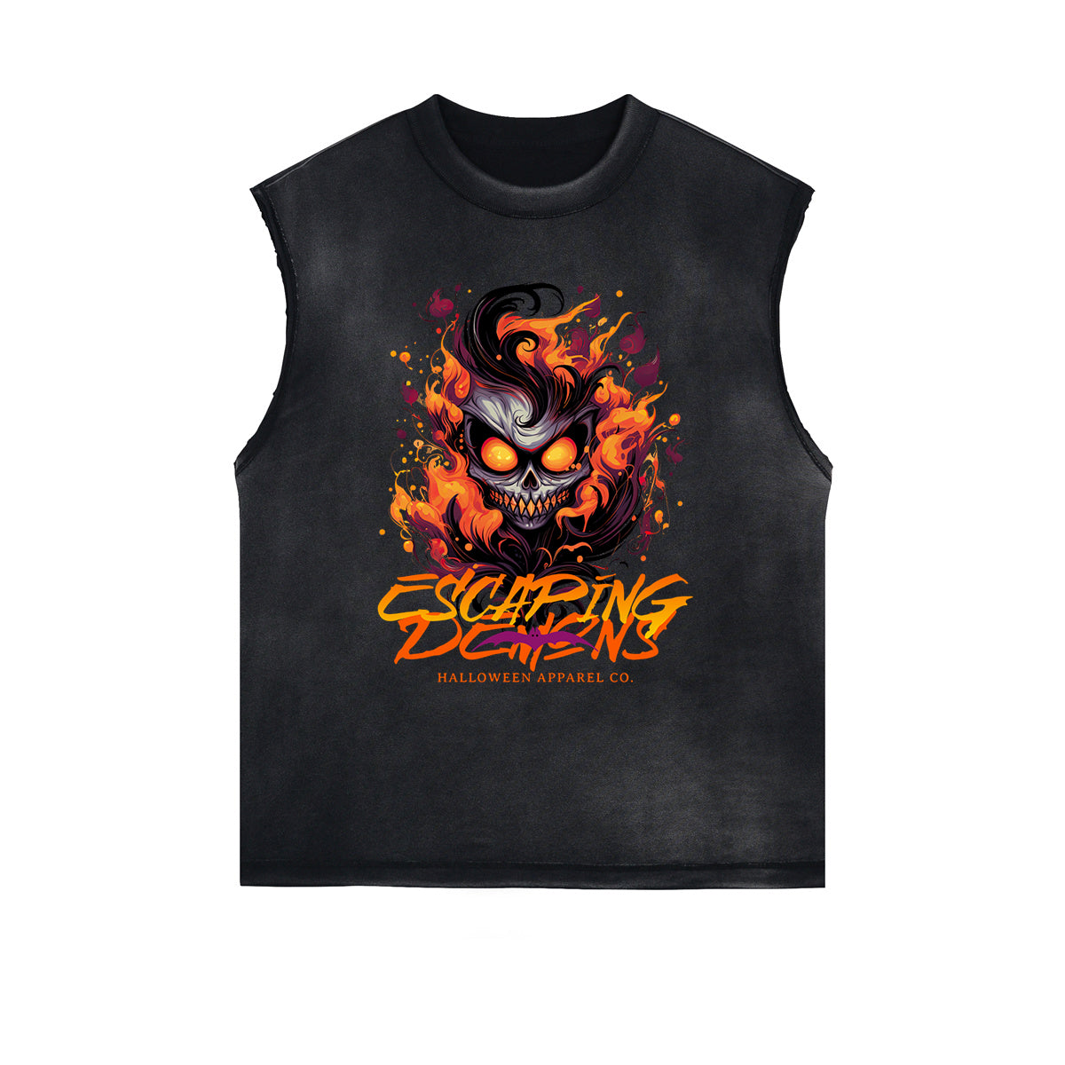 Distressed Flame Graphic Muscle Tank