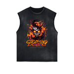 Distressed Flame Graphic Muscle Tank