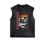 Distressed Flame Graphic Muscle Tank