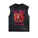 Distressed Flame Graphic Muscle Tank