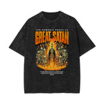 Stone-Washed Flame Graphic T-Shirt