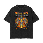 Stone-Washed Flame Graphic T-Shirt