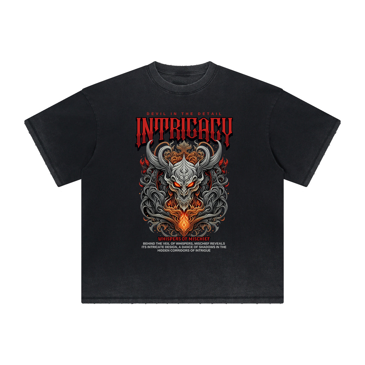 Vintage-Style Frayed Flame Graphic Tee