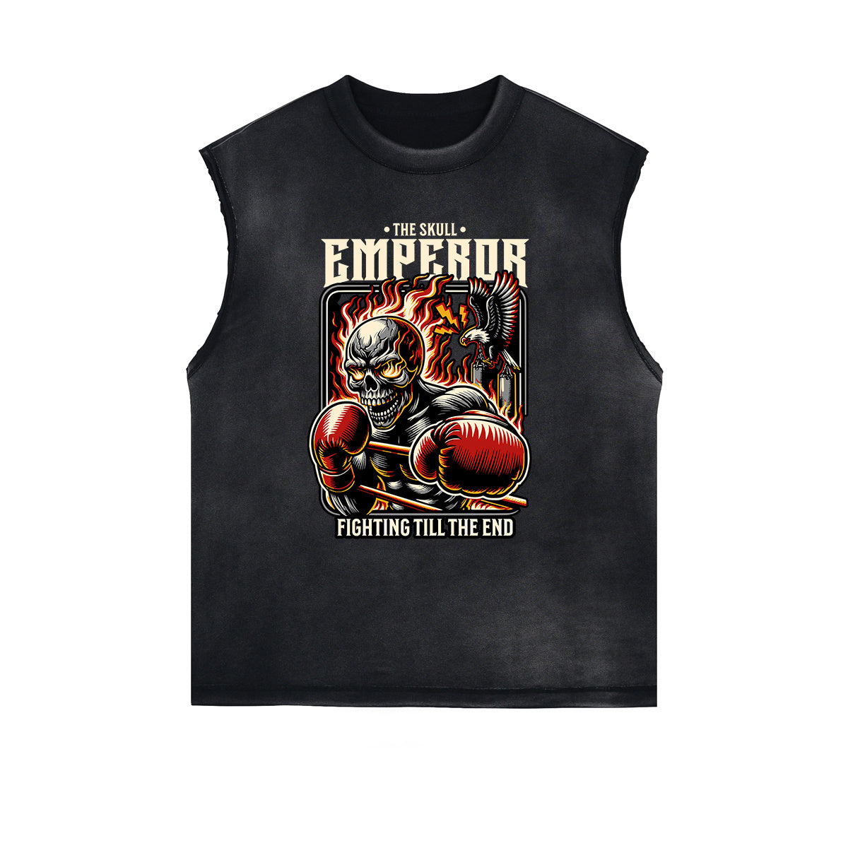 Distressed Flame Graphic Muscle Tank