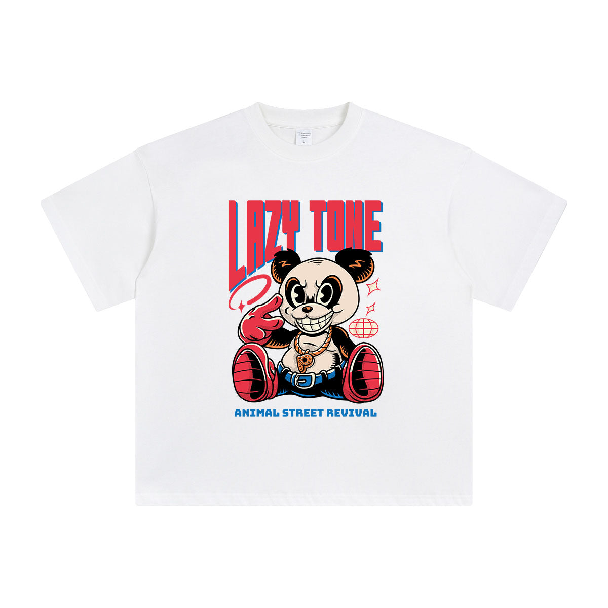 Lazy Tone Hip Hop Panda Streetwear Tshirt-INNBLAC Fashion Apparel
