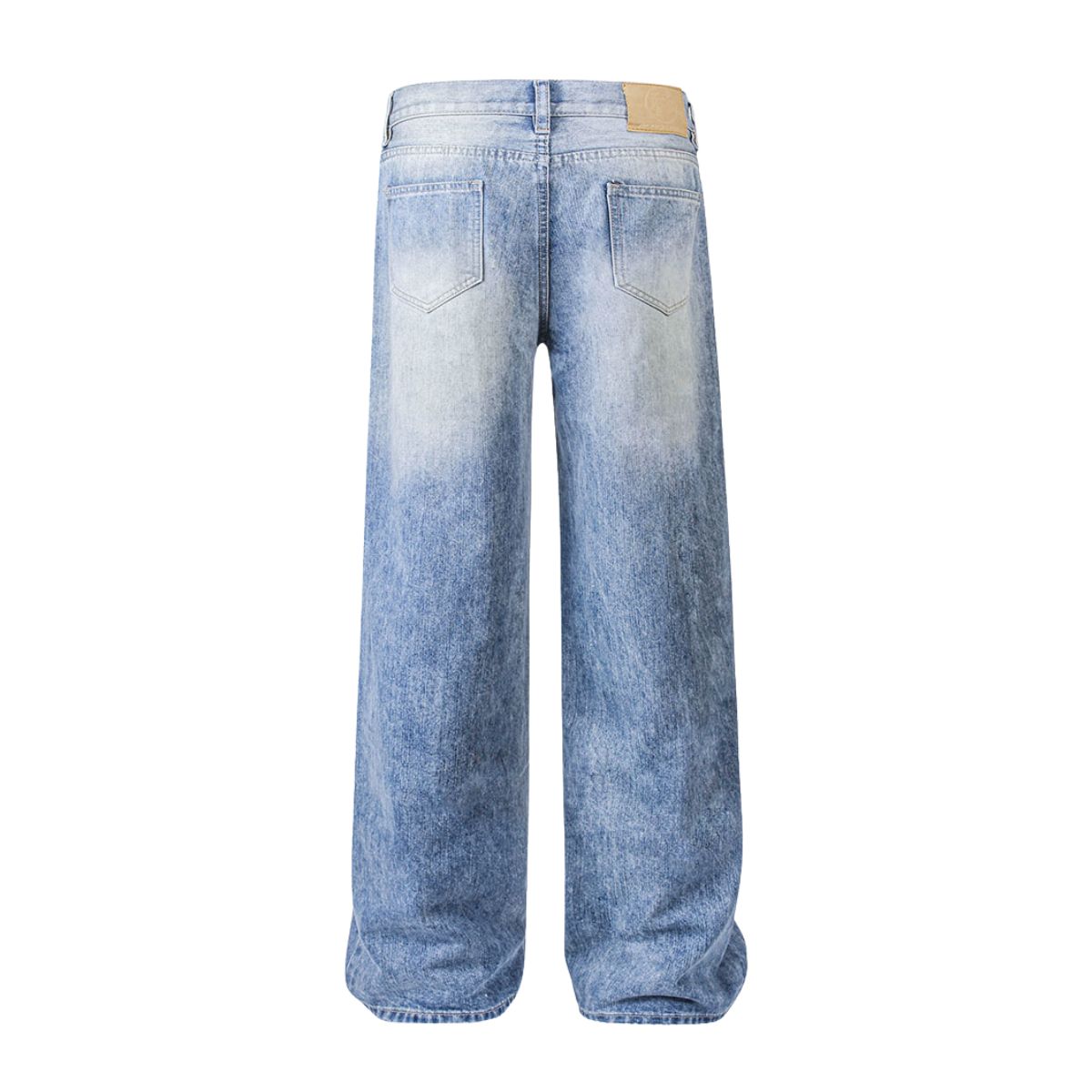 Light Wash Gradient Wide-Leg Jeans