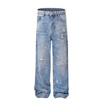 Light Wash Distressed Loose Jeans