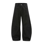 Balloon Fit Wide-Leg Denim Pants