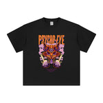 Psycho Cat Hip Hop Graphic T Shirt-INNBLAC Fashion Apparel