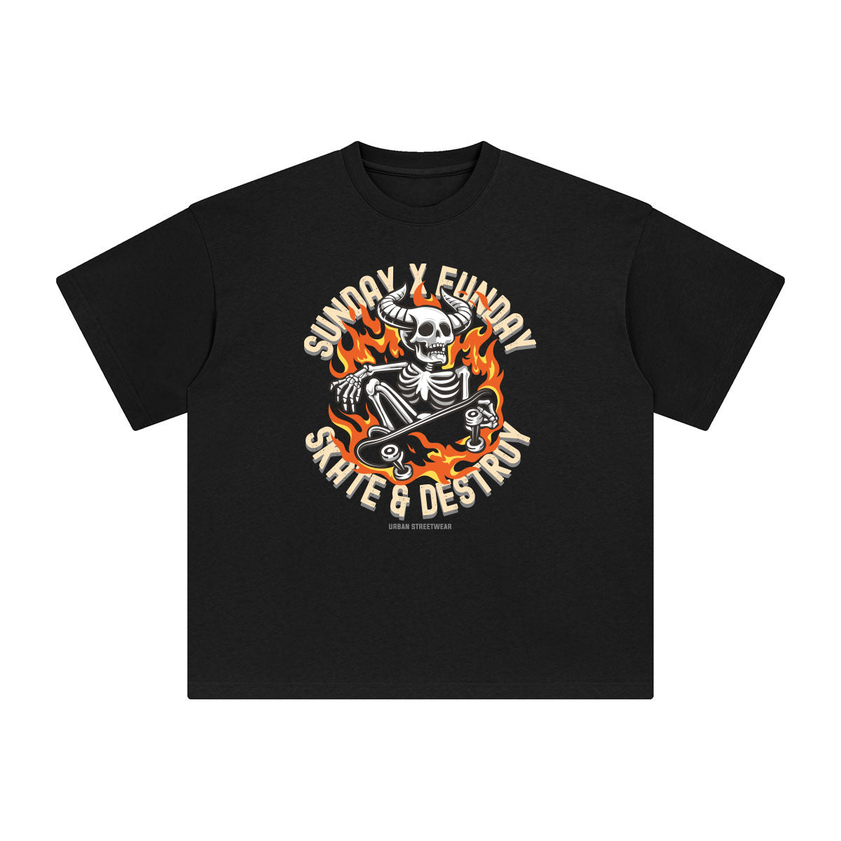 Skeleton Skateboarder Graphic T Shirt-INNBLAC Fashion Apparel