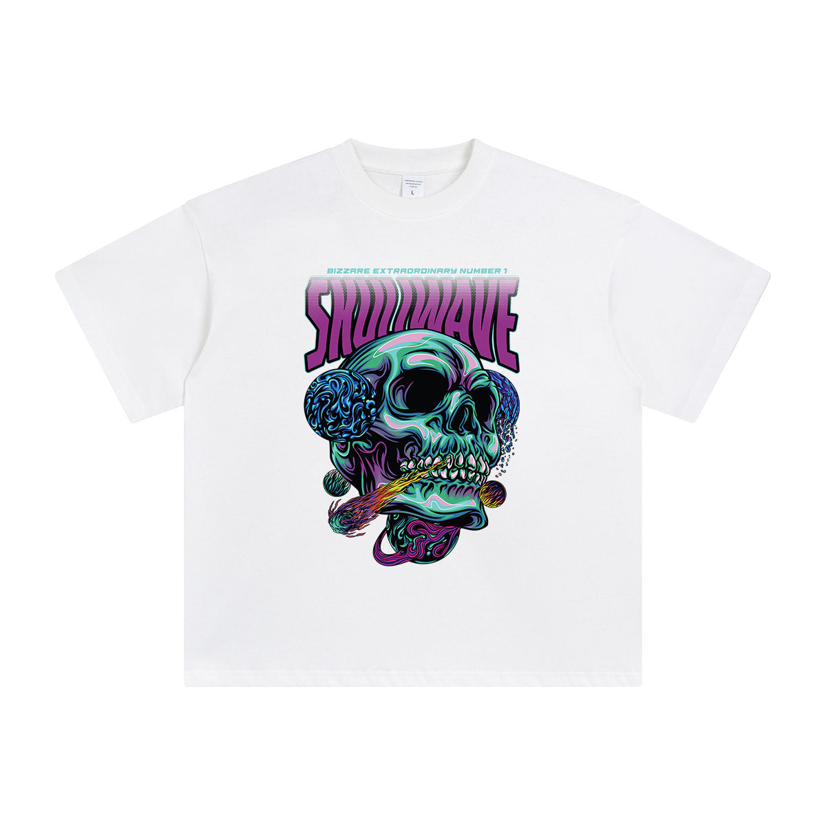 Skull Wave in Space Streetwear T Shirt-INNBLAC Fashion Apparel