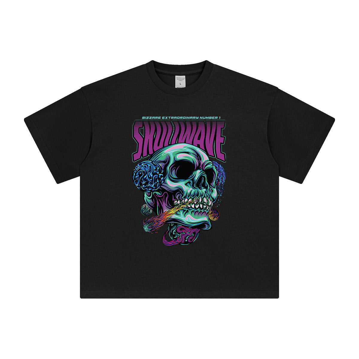 Skull Wave in Space Streetwear T Shirt-INNBLAC Fashion Apparel