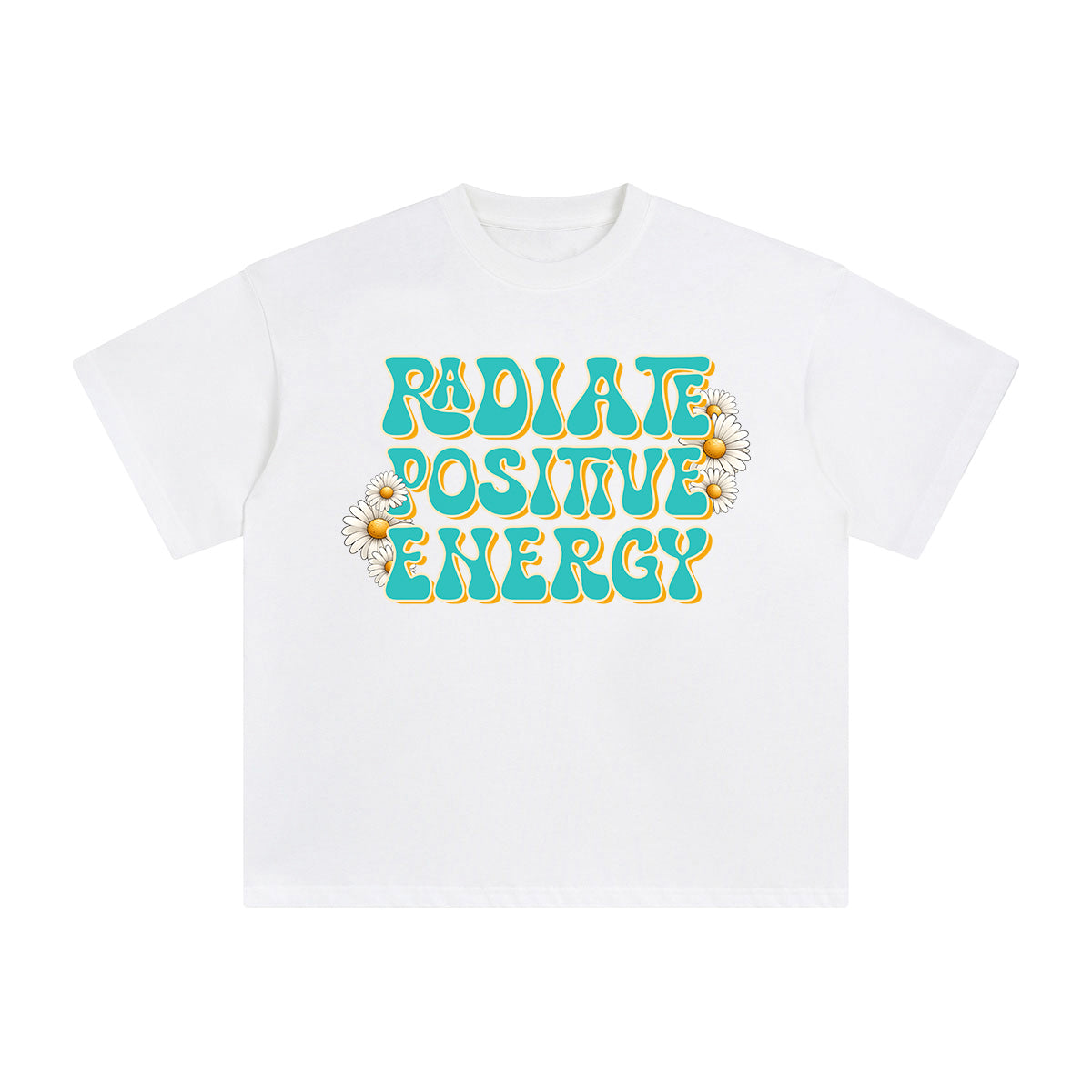 Slogan & Daisies Graphic Tee-INNBLAC Fashion Apparel