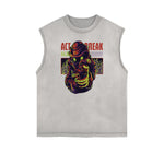 Camiseta sin mangas con estampado de dibujos animados de ropa urbana