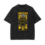 Streetwear Stone Wash Cartoon Pattern Tee