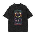 Streetwear Stone Wash Cartoon Pattern Tee