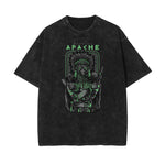 Streetwear Stone Wash Cartoon Pattern Tee