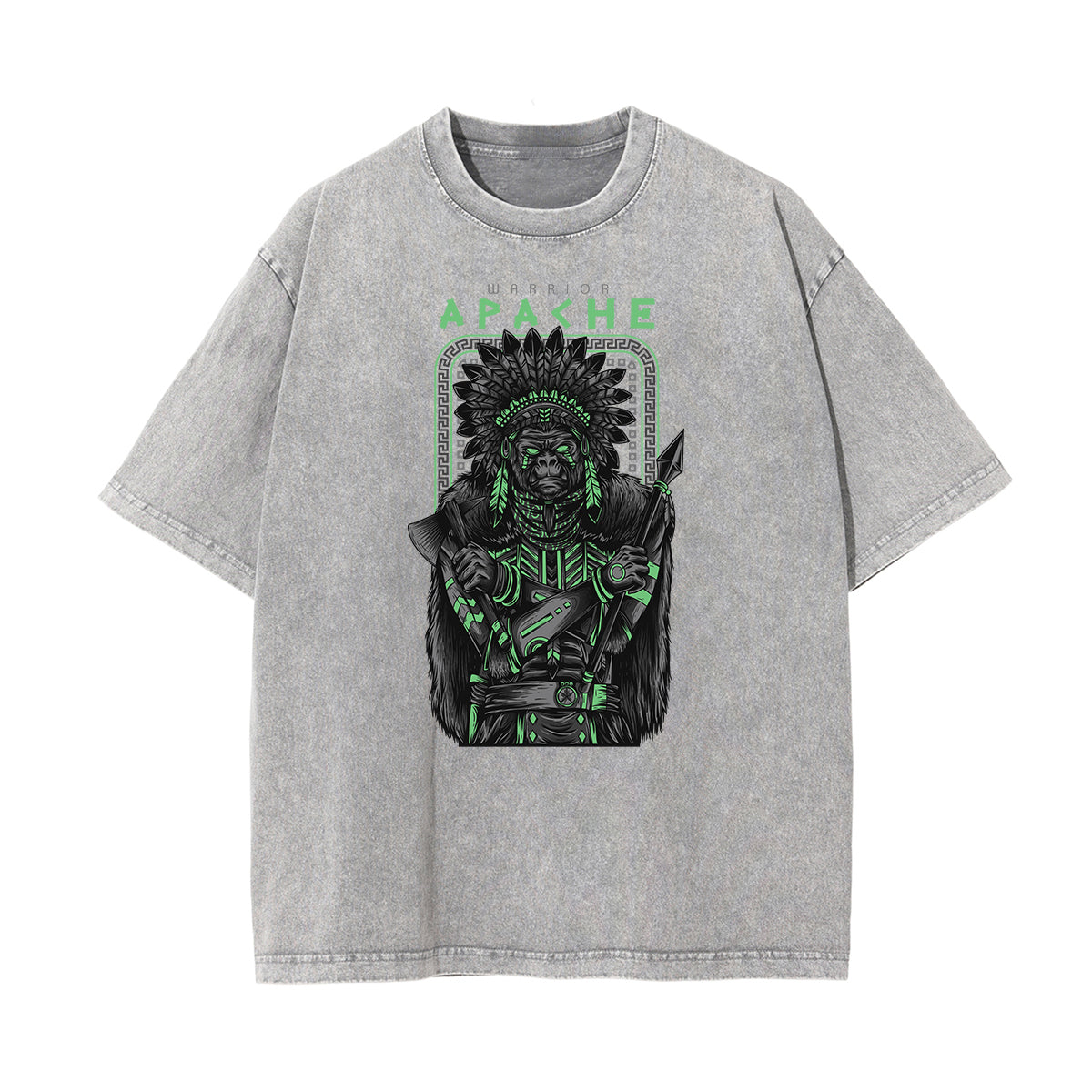 Streetwear Faded Cartoon Pattern Tee
