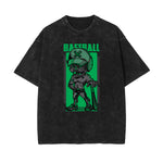 Streetwear Stone Wash Cartoon Pattern Tee