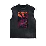 Camiseta sin mangas con estampado de dibujos animados de estilo urbano