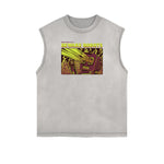 Camiseta sin mangas con estampado de dibujos animados de ropa urbana