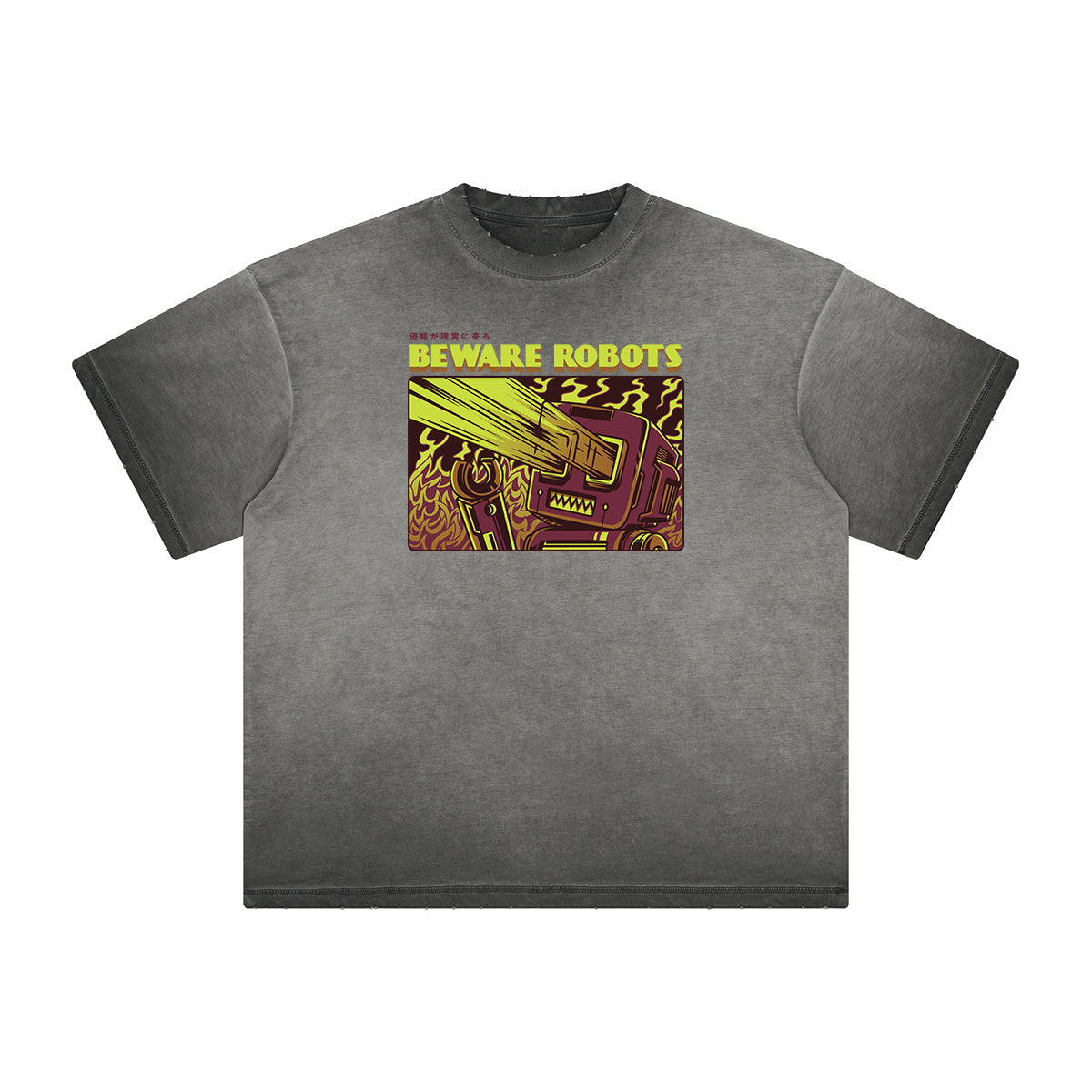 Distressed Streetwear Cartoon Graphic Tee