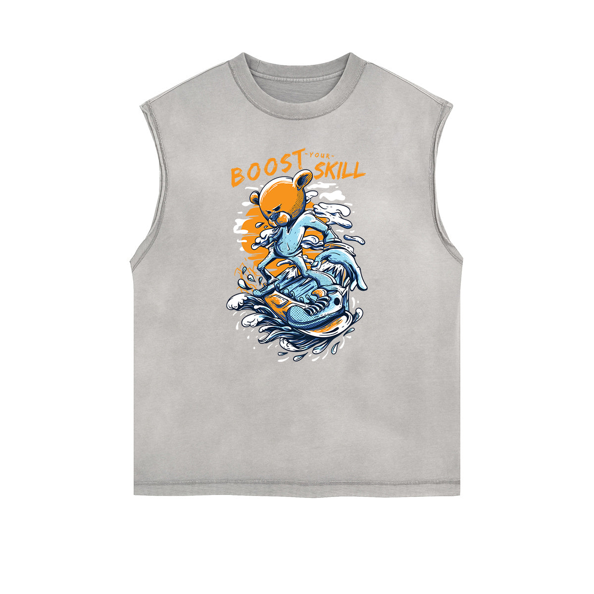 Camiseta sin mangas con estampado de dibujos animados de ropa urbana