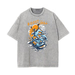 Streetwear Faded Cartoon Pattern Tee