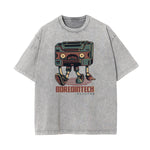 Streetwear Faded Cartoon Pattern Tee