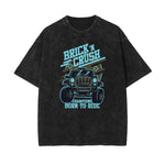 Streetwear Stone Wash Cartoon Pattern Tee