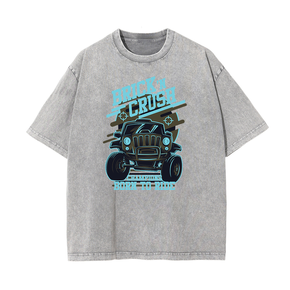 Streetwear Faded Cartoon Pattern Tee