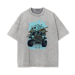 Streetwear Faded Cartoon Pattern Tee