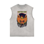 Camiseta sin mangas con estampado de dibujos animados de ropa urbana