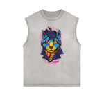 Camiseta sin mangas con estampado de dibujos animados de ropa urbana