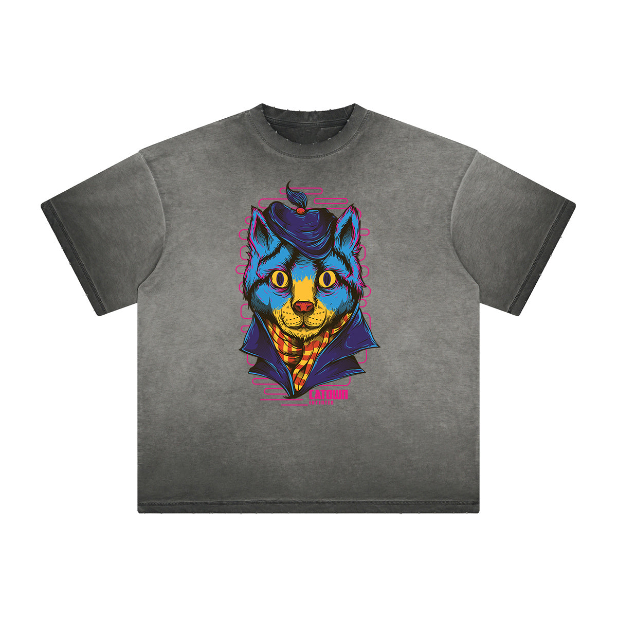 Distressed Streetwear Cartoon Graphic Tee